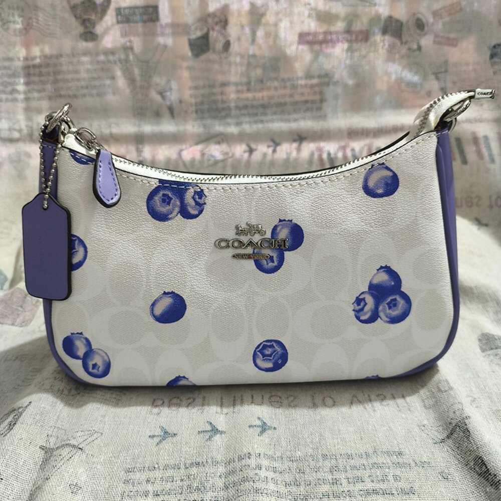 Coach Blueberry Pattern Leather Crossbody Bag